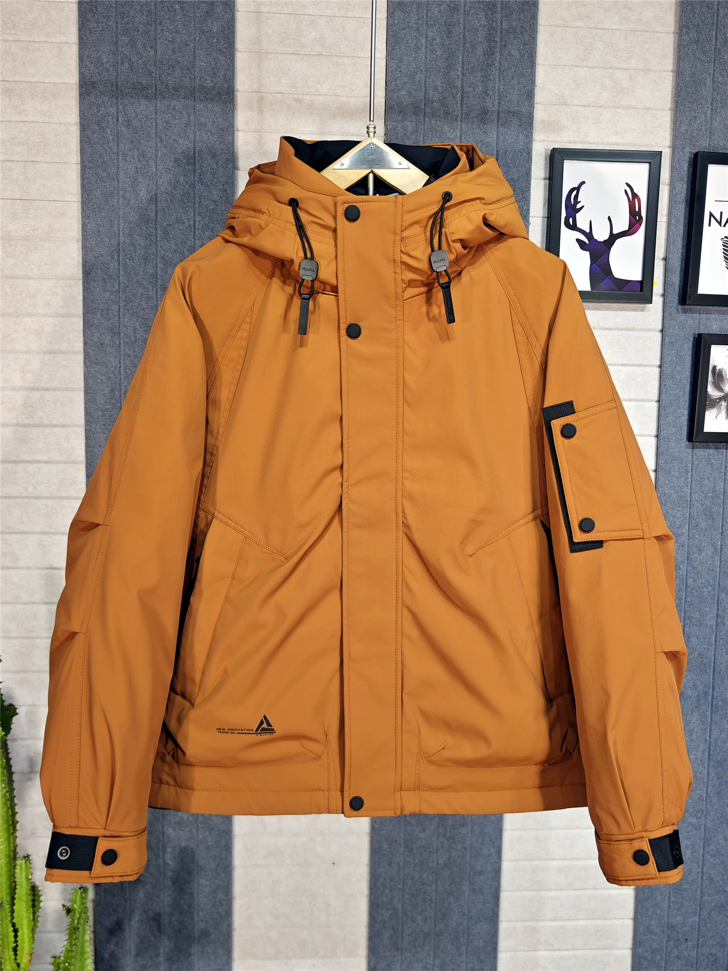 

Мужская утепленная куртка с капюшоном на молнии, 90% белый пух, новая коллекция Зима 2025, повседневная, теплая, для работы, верхняя одежда