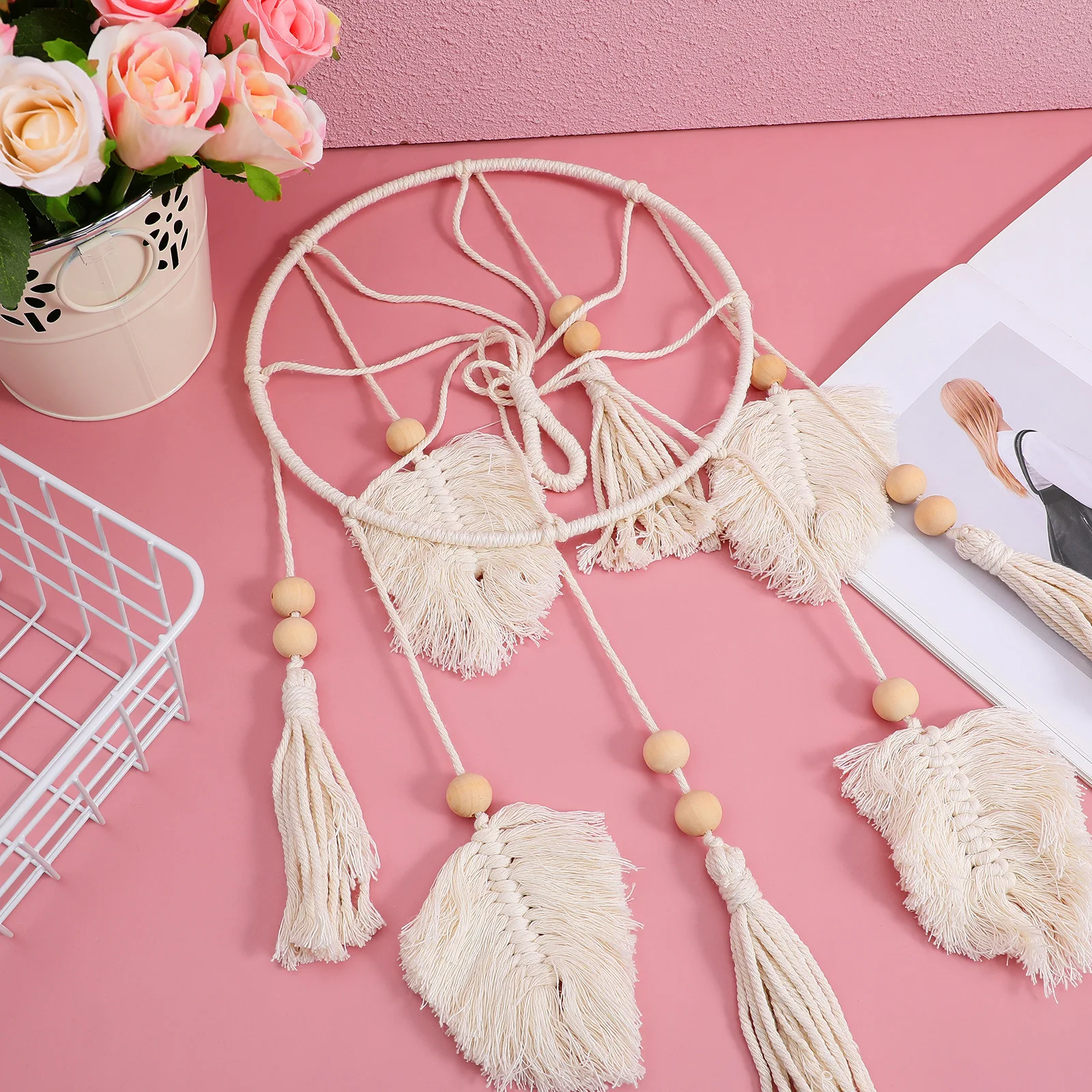 

Creative Cotton Fringe Leaf Tassel Wall Bell Perfect Gift for Kids Family Weddings Christmas Parties Festivals