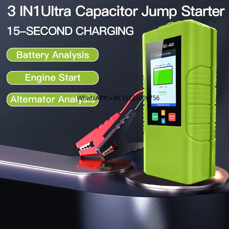 Jdiag New product 3 In1 Car Jump Starter 15 second fast charge Battery Analysis Engine  Super Capacitor Battery 1000A Power Bank