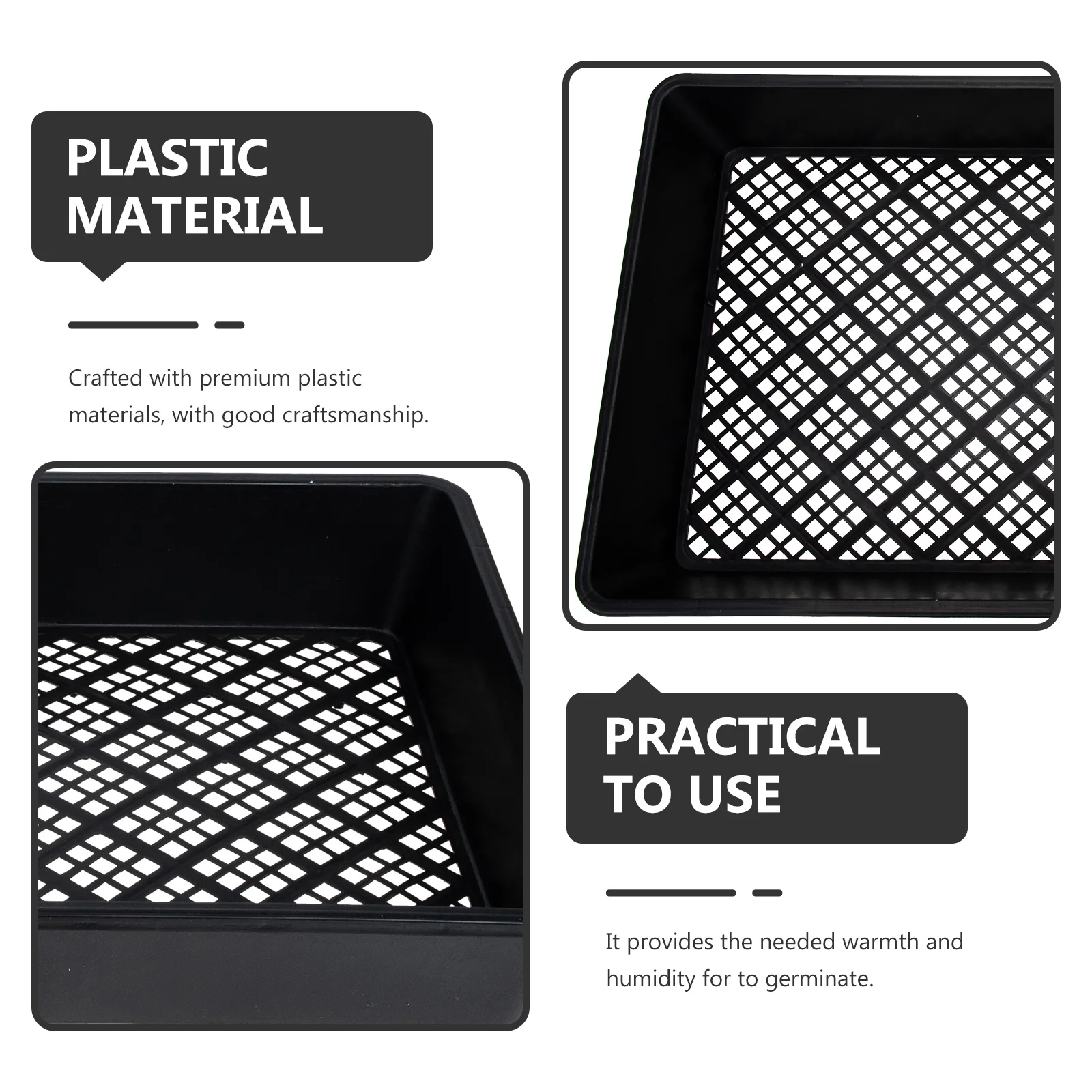 6 قطعة صواني إنبات النبات قسط البلاستيك دائم Microgreens تزايد الحاويات الحضانة البذر صينية صينية زراعة النباتات