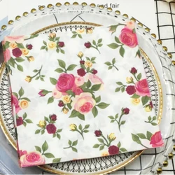 Colourful Napkins Printed Square Paper Napkins Restaurant Floral Facial Tissue Hotel Wedding Table Setting Pure Wood Pulp Paper