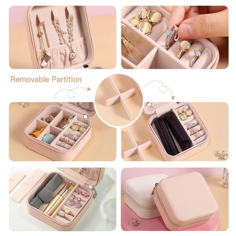 Simple jewelry storage box, portable travel storage earring necklace