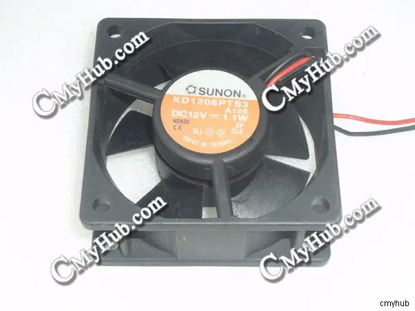 For SUNON KDE1206PTS3 P/N:A125 DC12V 1.1W 6025 6CM 60mm 60x60x25mm 2pin Cooling Fan KDE1206PTS3 P/N:A125 KDE1206PTS3