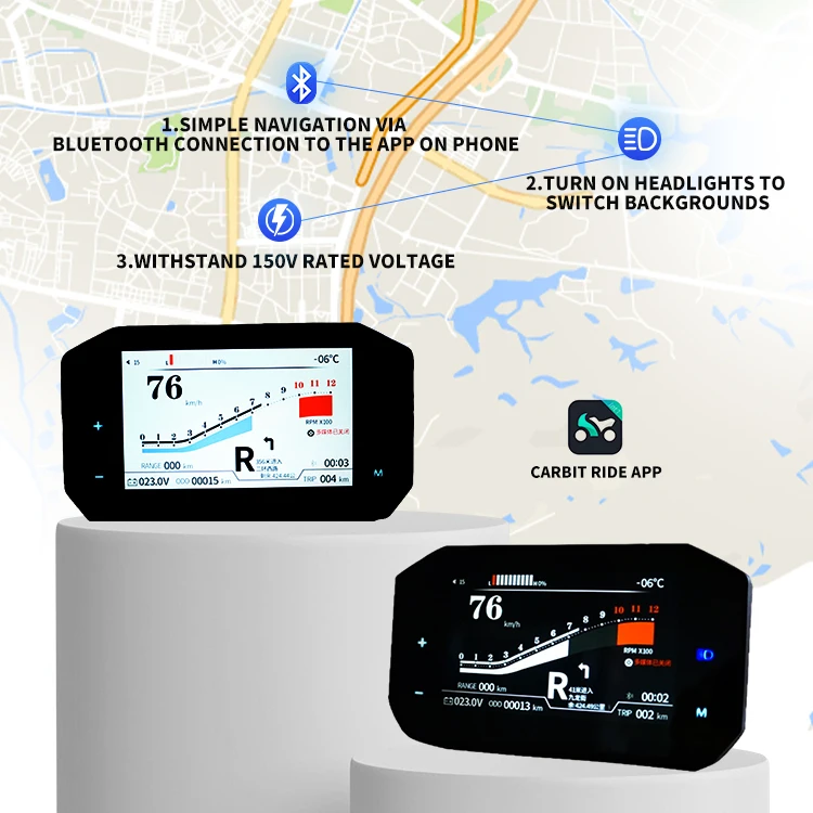 La pantalla personalizada de 5 pulgadas para motocicleta eléctrica puede cambiar el modo día y noche Otros accesorios para motocicleta