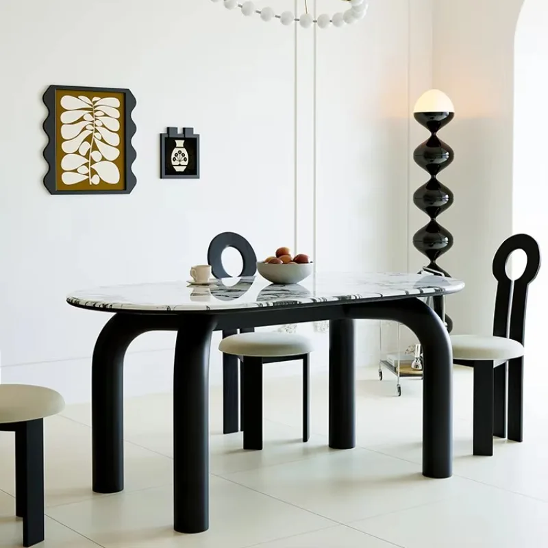 Luxury Designer Oval Dining Table Modern Table With Stone Top Table Set Elephant Legs For  Room Furniture