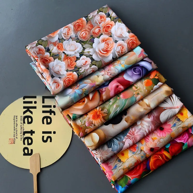 

5D цифровая печать из искусственного шелка, летняя мягкая дышащая ткань на метр для детской одежды, юбка, платье, сделай сам, швейная декоративная ткань