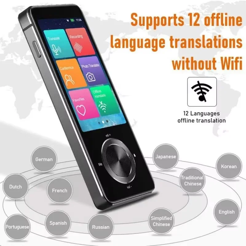 

M9C Translator Device 137 Languages Intelligent Translator Real-time Voice Recording Text Translate Machine Supports 16 Offline
