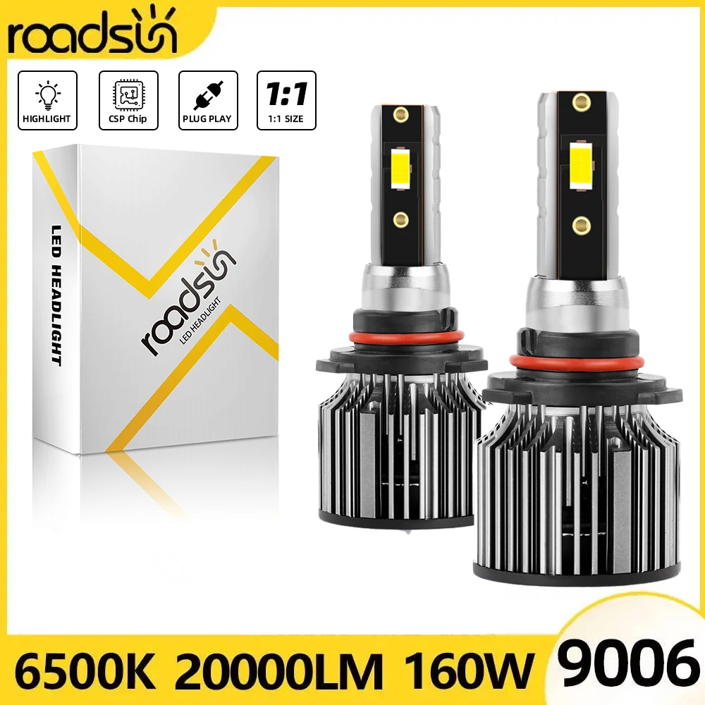 

Car LED Headlight Bulb 9006 HB4 20000LM 160W LED Fog Light 6500K Driving Light CSP 3570 Chips Halogen Upgraded Replacedment Kit