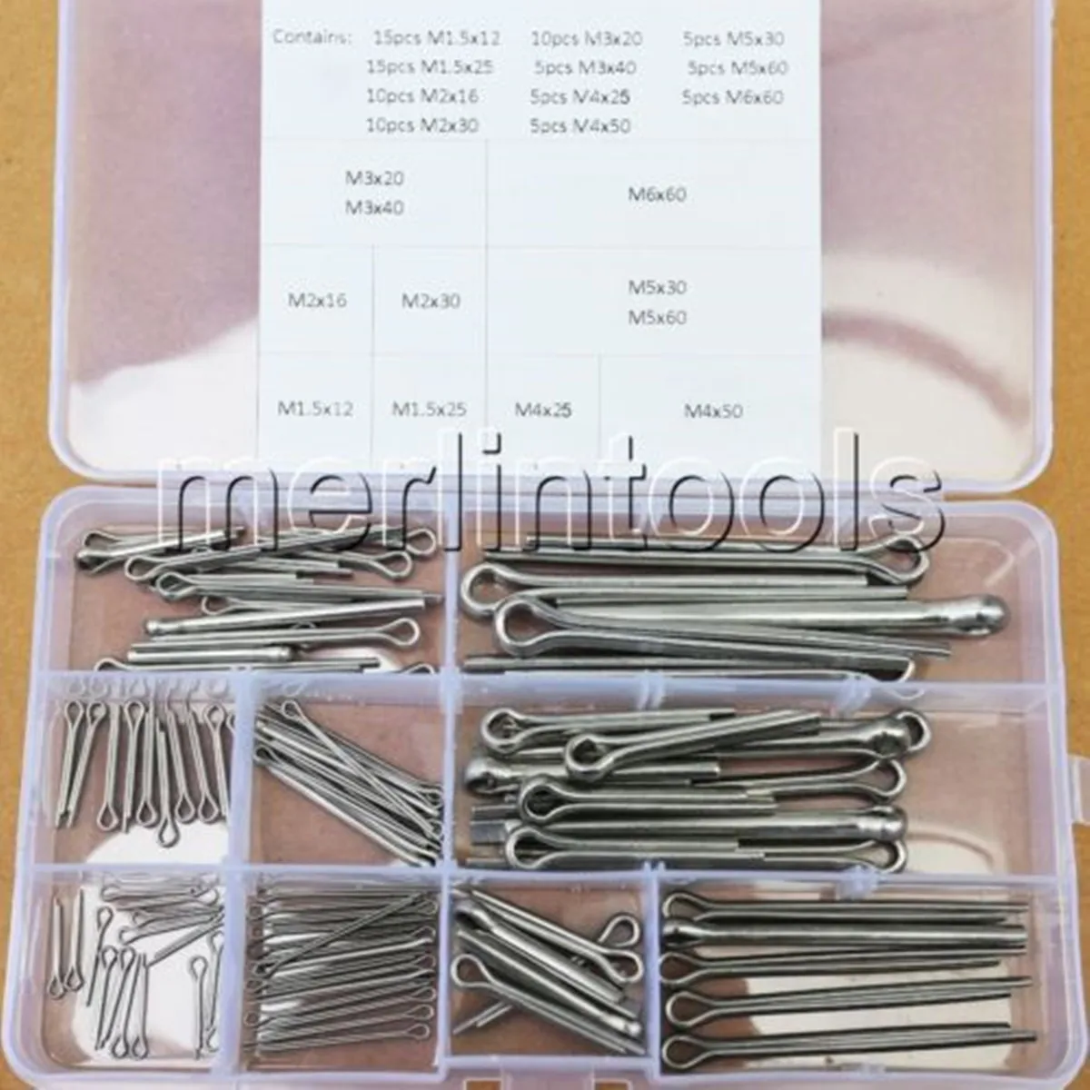 

90Pcs 11 Kinds of Stainless Steel Split-Cotter Pins Kit 1.5 2 3 4 5 6mm