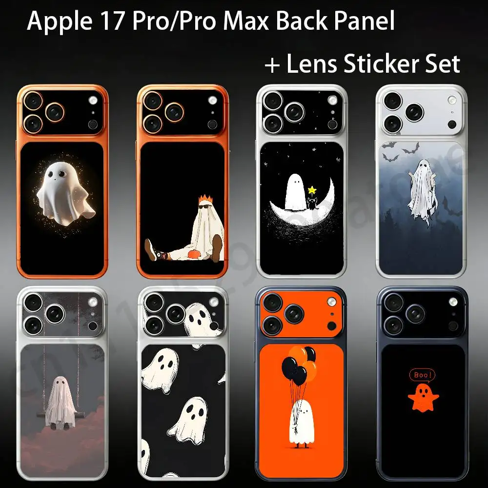 

Cute Ghost For iPhone 17Pro/ProMax Battry Back Cover with Camera Decal Skin Rear Protective Sticker Film