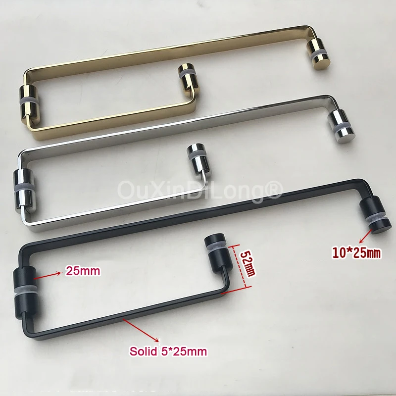 1PCS High End Solid Stainless Steel L-Shaped Pulls Shower Room Glass Door Handle Bathroom Door Handle Gold/Black GF885