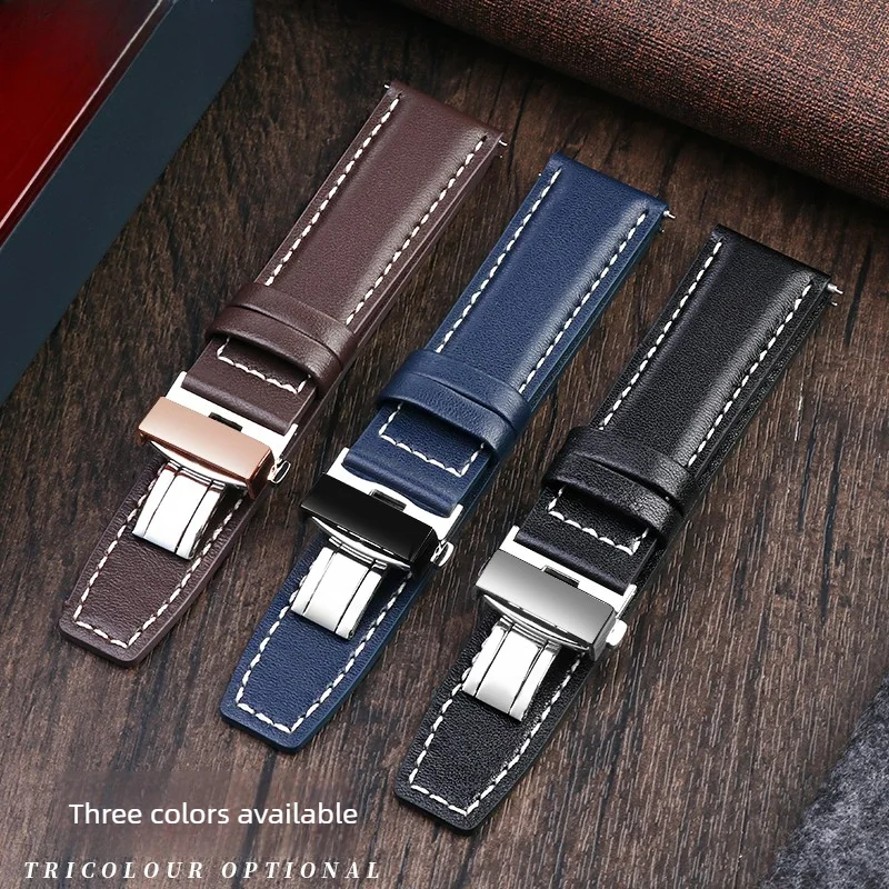 Suitable for Citizen Photokinetic Energy BM7140-11 Blue Angel Eagle in The Sky 8035 Leather Watch Strap 22 23mm