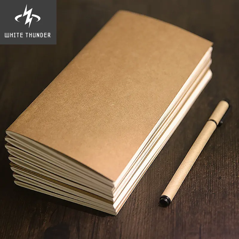 1Pcs Cowhide Paper Notebook Blank Notepad Book Vintage Soft Copybook Daily Memos Kraft Cover Journal Notebook