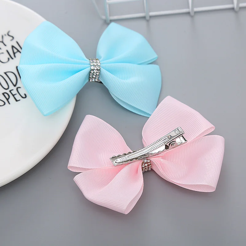 

Girls Handmade Big Bow Hairpin Princess Korean Simple Elegant Sweet Children's Headdress Pink Blue Hair Accessories