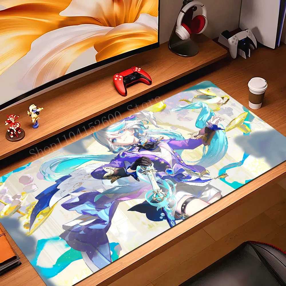 

Genshin Impact Furina Anime Game Mousepad Mouse Mat Desk Mat With Pad Gaming Accessories Prime Gaming XXL Keyboard Pad Padding