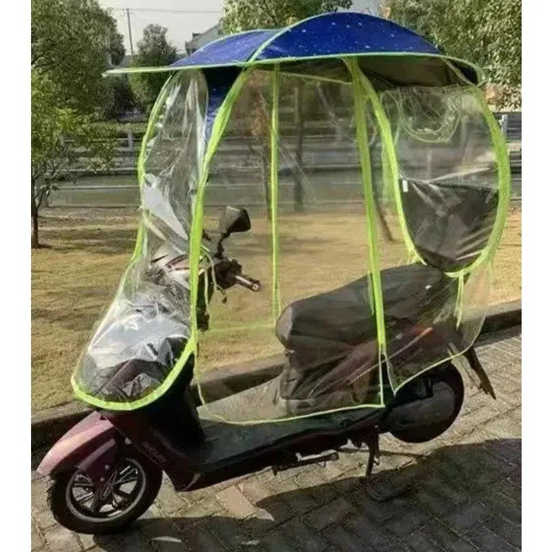 NOWY, częściowo lub całkowicie zakrywający, zdejmowany, elektryczny parasol do pojazdów elektrycznych, osłona przeciwdeszczowa do motocykla, pogrubiona osłona z metalowym uchwytem. — 2