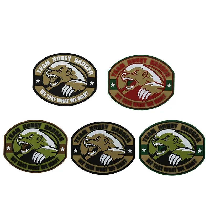 WE TAKE WHAT WE WANT Hook&Loop Patches Military Armband Honey Badger Team Tactical morale Badge Backpack Decorative Sticker