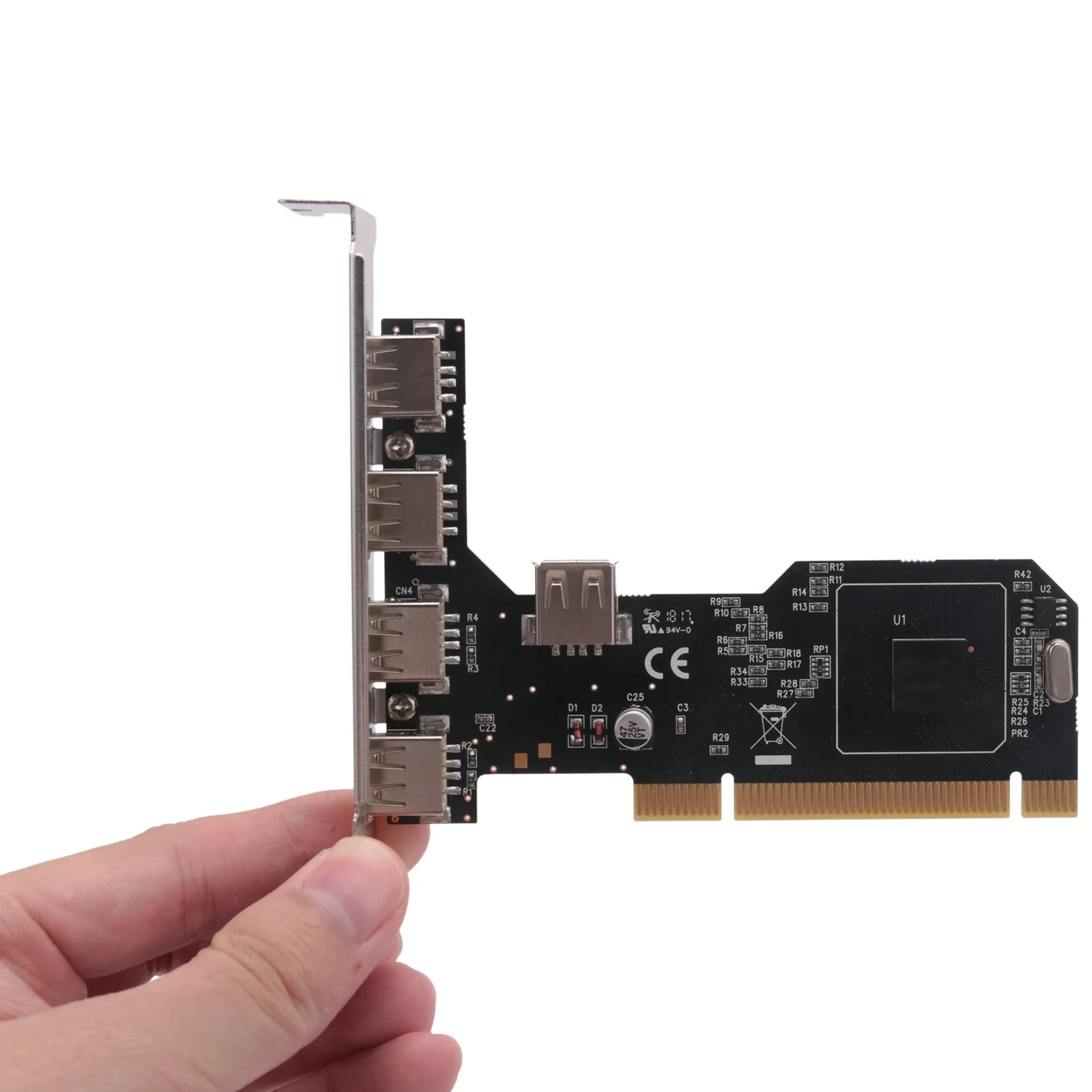 การ์ดขยาย SB-PCI เป็น USB2.0 สำหรับเดสก์ท็อป PCI เป็น 5 พอร์ต USB2.0 ความเร็ว 480Mbps ชิป NEC