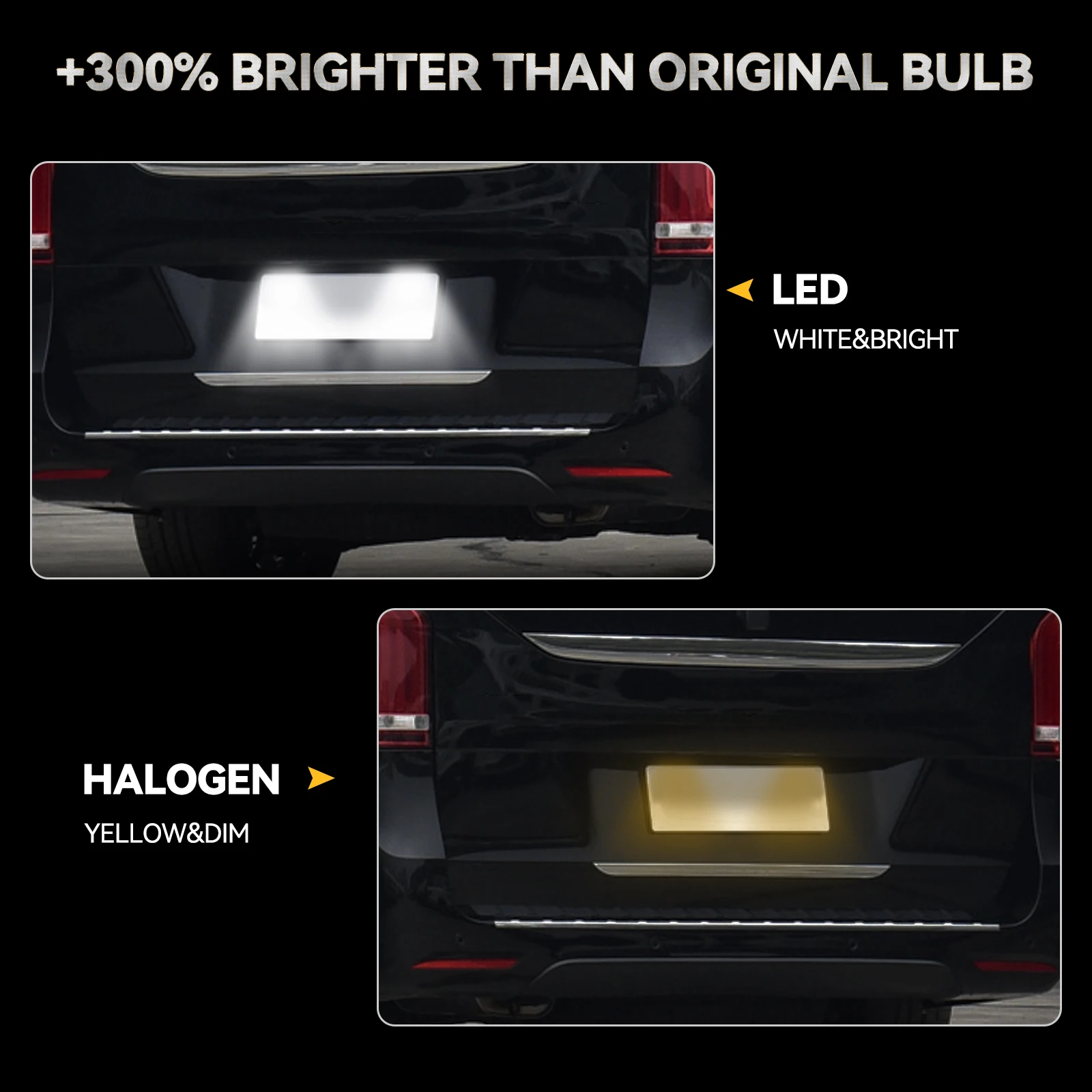 2X LED Rear Number Plate Light For Benz Vito Viano W639 2003-2014 Sprinter W906 2006-2018 License Plate Light Xenon White CANBUS