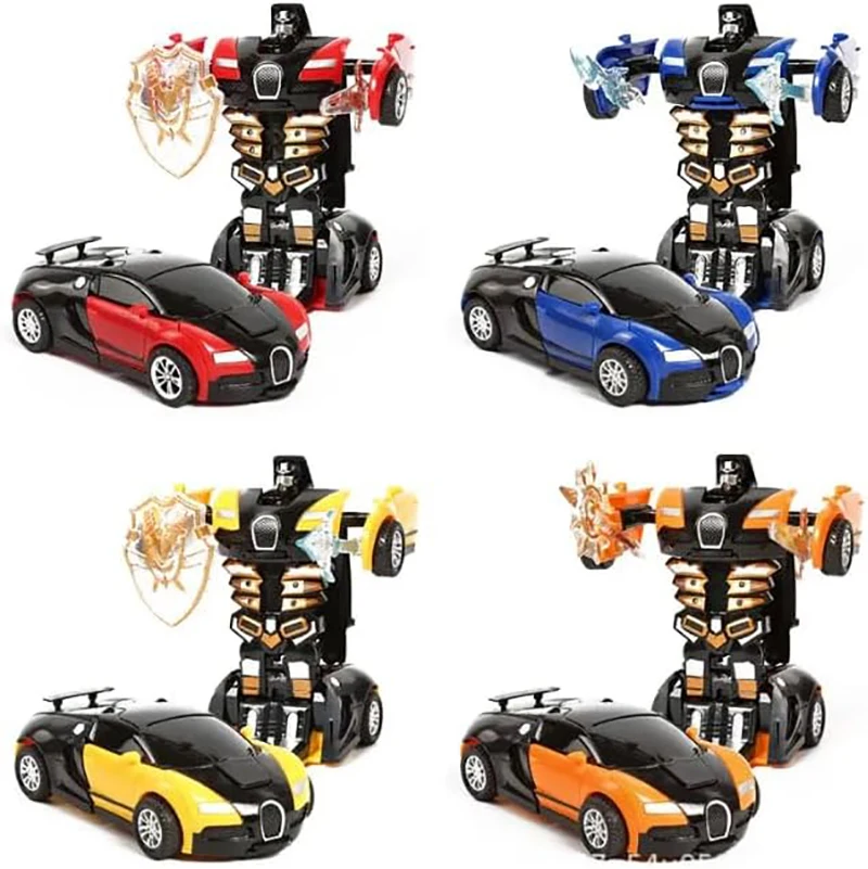 Mini 2 In 1 One Click Automatic Collision Deformation Robot Dual Form Robot Car Toy Automatic Transformation Robot Model Car