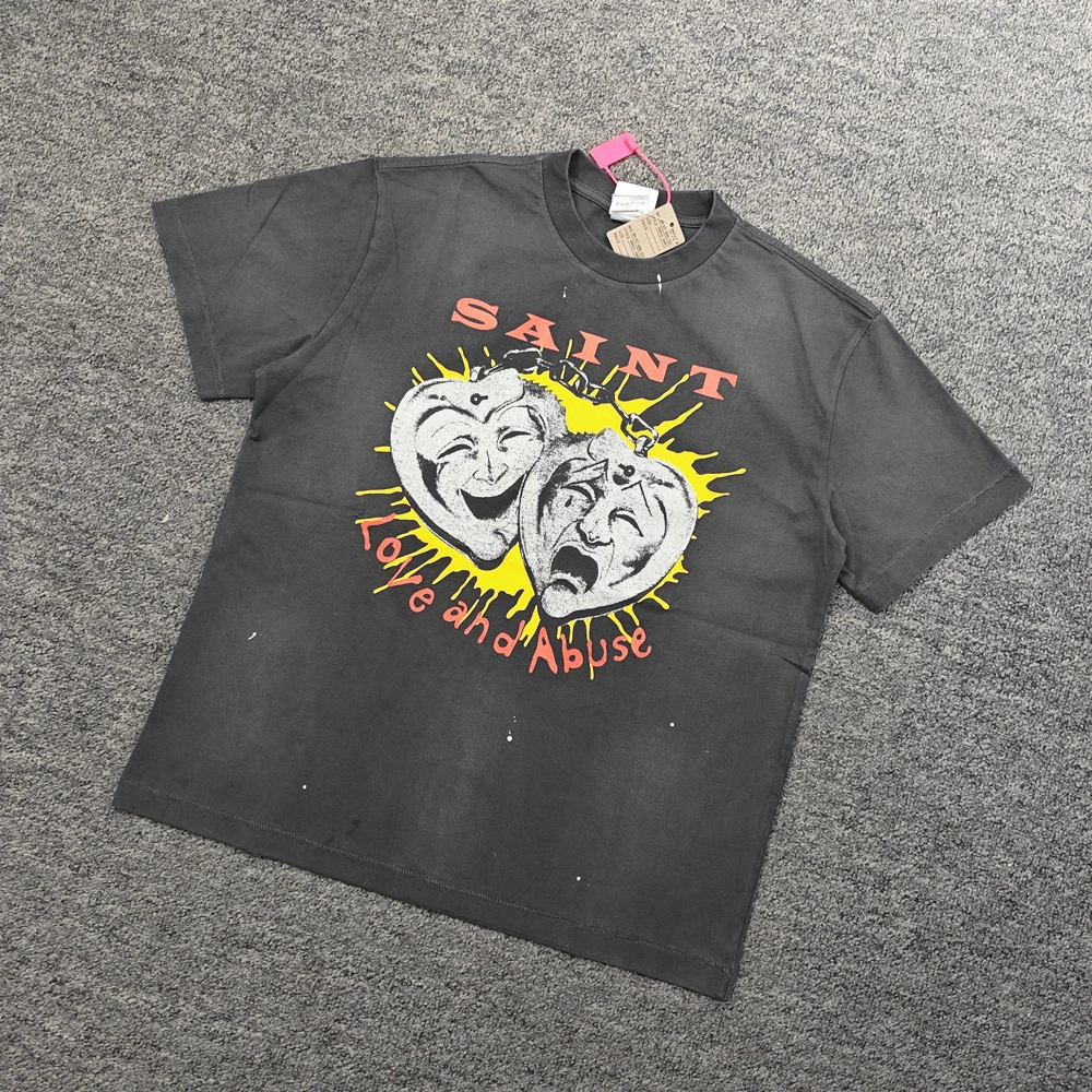 Yso Fashion SAINT OF MICHAEL High Street Baggy Oversize Casual Streetwear Y2k Trend Brand High Quality 1:1 T Shirt For Men