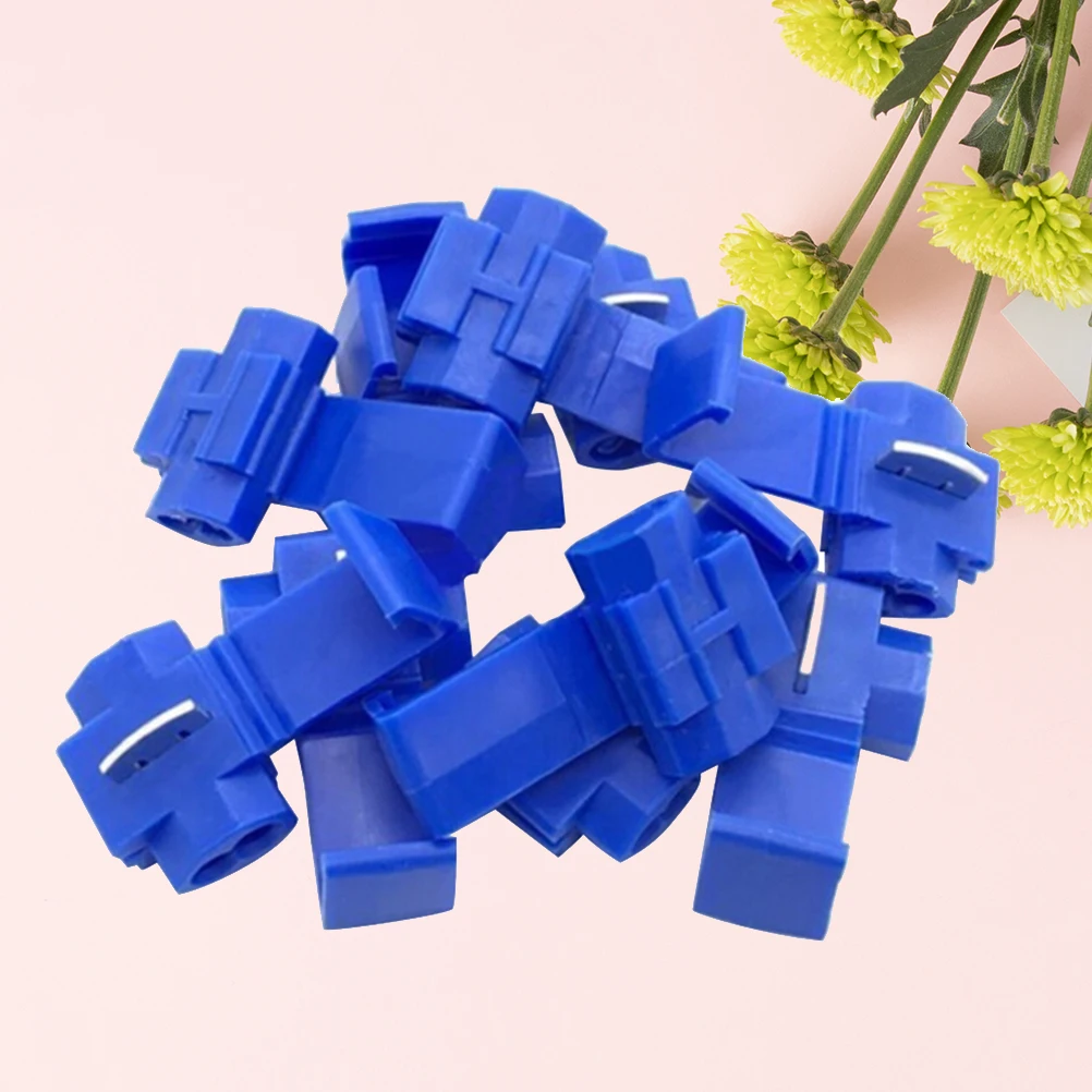 

100pcs Lossless Sub Cable Clamp Broken Line Quick Connector Free Bagged Blue Cord Wire Terminal Portable Lighting Accessories