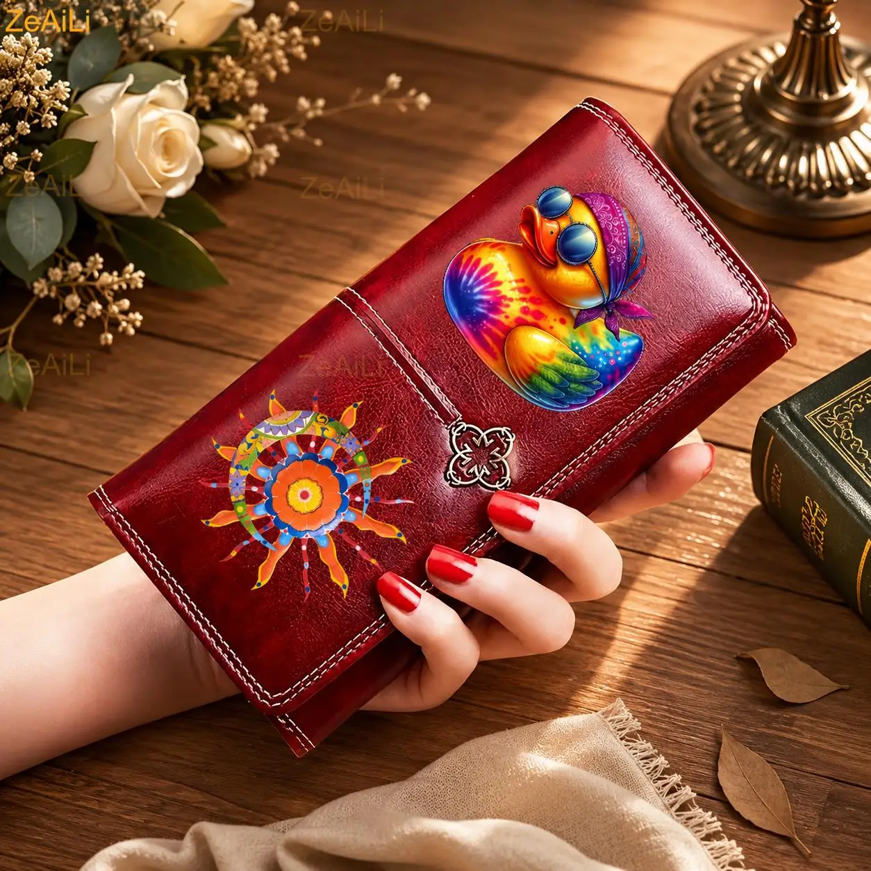 carteira-longa-feminina-the-sun-colorful-trendy-duck-grande-capacidade-com-varios-slots-para-cartoes-bolsa-de-couro-pu-presente-para-mae-ou-namorada