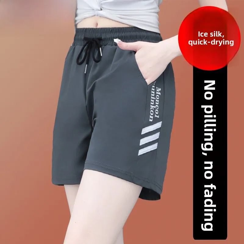 

Женские летние тонкие повседневные свободные брюки из ледяного шелка с высокой талией, прямые, в корейском стиле, TUCANO