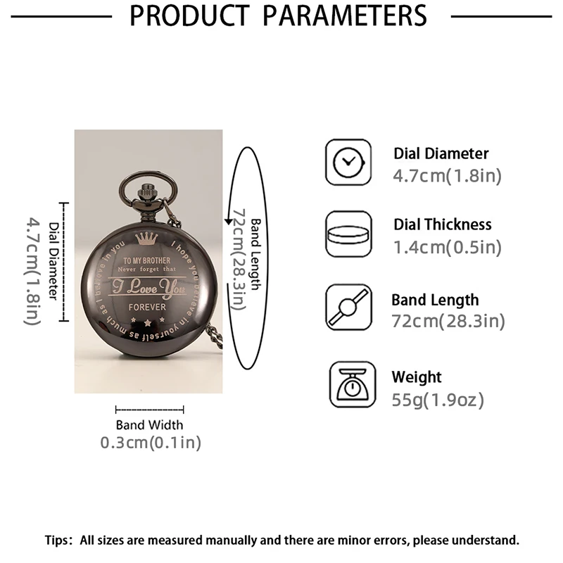 Jam saku hitam jam tangan saku Quartz modis dengan rantai untuk anak laki-laki saya hadiah jam pria selamanya Anda istimewa Relogios