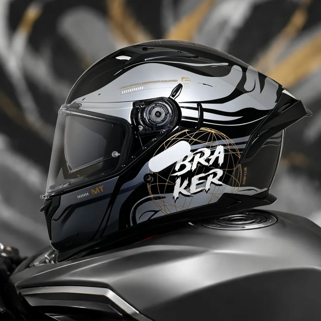 Mt Helmets Sharp 5 Stars Braker Sv Gloss Motorcycle Helmet Full Face Double Visors with Mask Quick Release M-Xxxl New Arrival