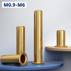 20-300pcs Brass Eyelet Hollow Tubular Rivets Through Nuts Hole Grommets M0.9 M1.3 M1.5 M1.7 M2 M2.3 M2.5 M3 M3.5 M4 M5 M6