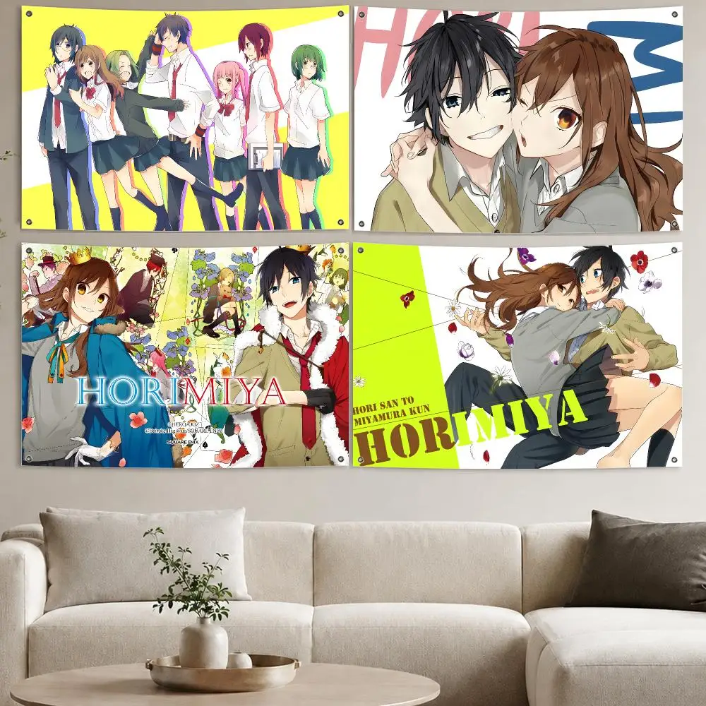 Hori san to Miyamura kun Flags Aesthetic Wall Tapestry Printed Wall Hanging Living Room Party Outdoor Decor