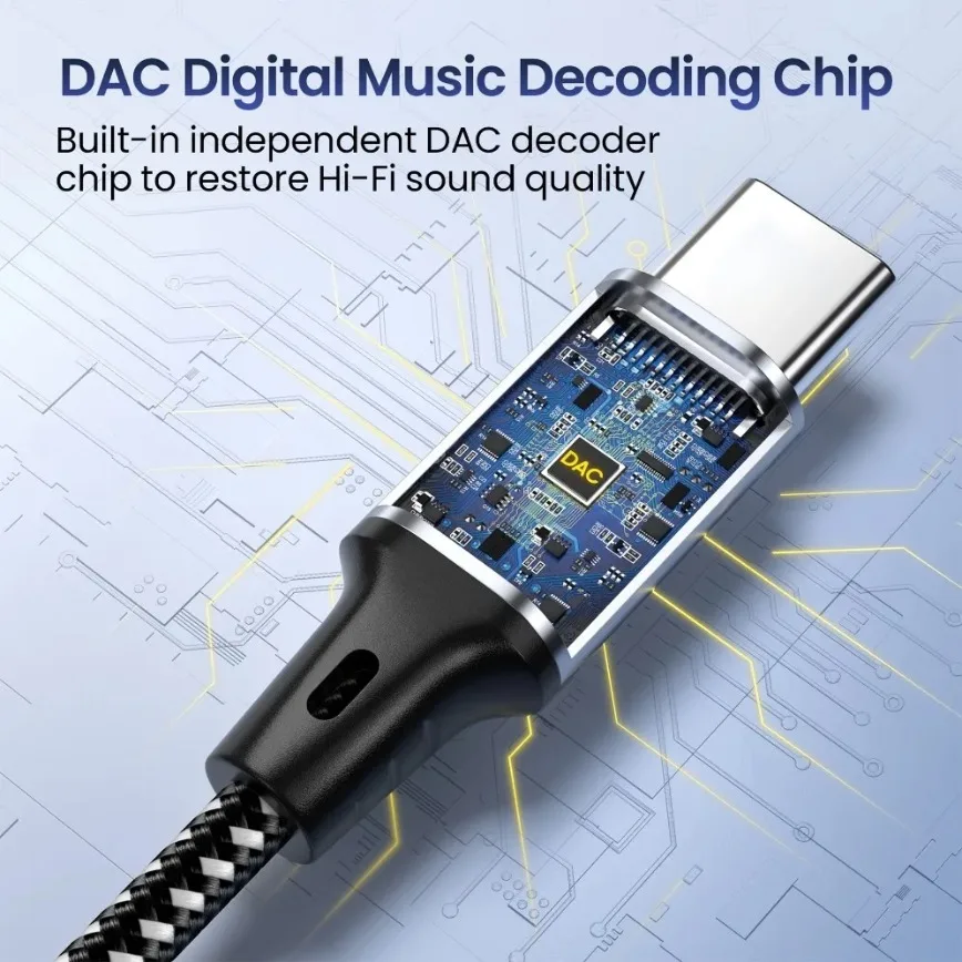 Type-C & USB to Aux Audio Cable Type C & USB to 3.5mm Female Headphone Jack Adapter for Laptop iPad MacBook Headphones Speakers view 3