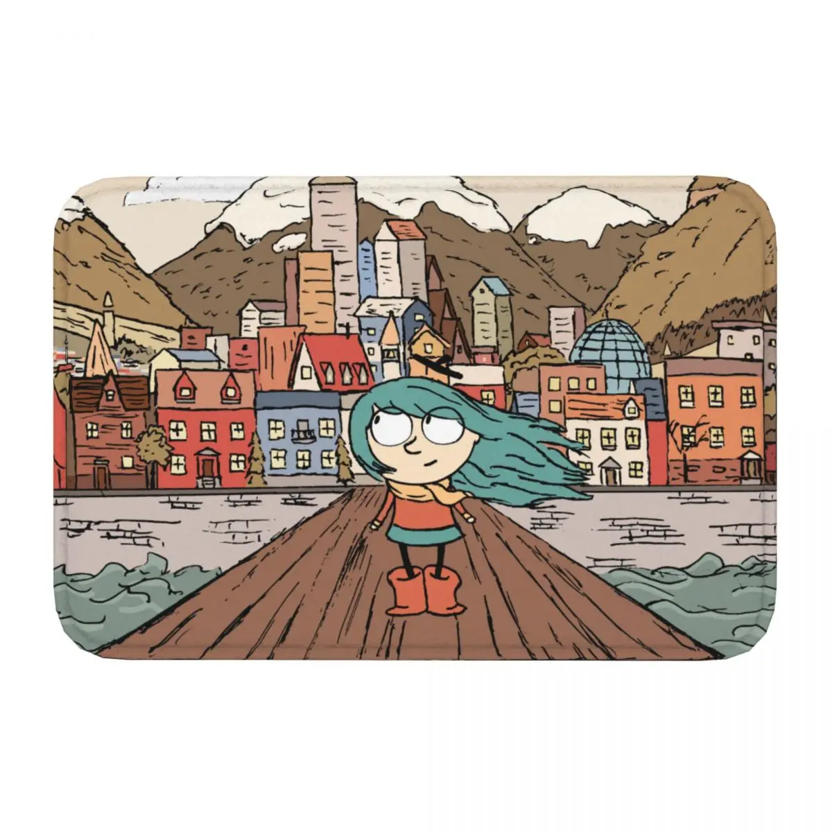 Hilda Frida David Cartoon Serials Bath Mat Drawing Doormat Living Room Carpet Entrance Door Rug Home Decoration