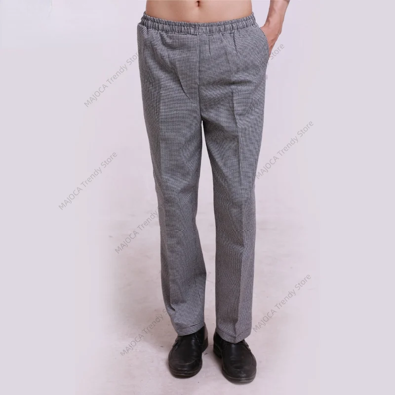 黒シェフパンツレストランキッチンスタッフ作業服ズボンルーズシェフ服調理キッチン服男性用