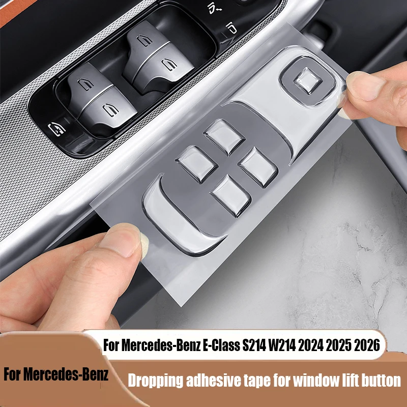 Window lift button with adhesive sticker for interior modification For Mercedes-Benz E-Class S214 W214 2024 2025 2026