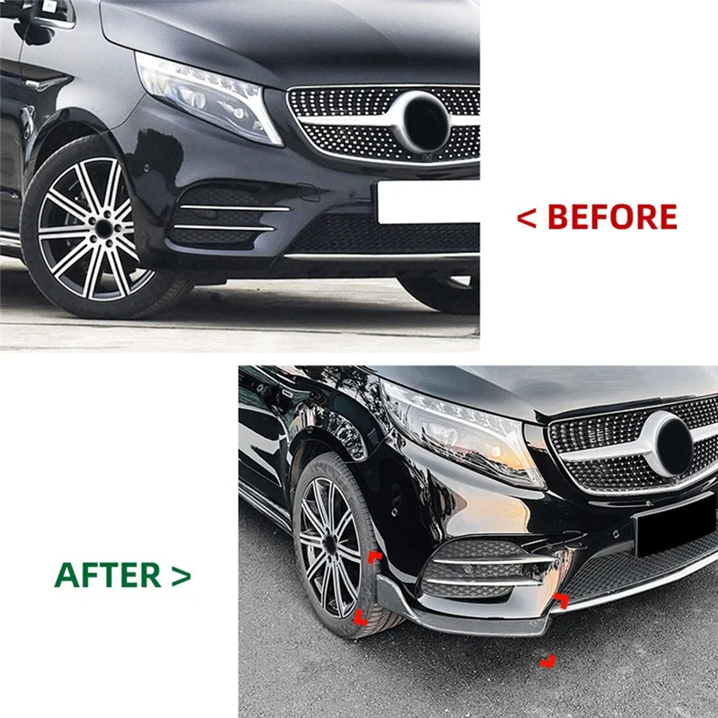 

A040-For Mercedes-Benz V-Class W447 V260 AMG Line Front Bumper Lip Angle Diffuser Splitter Spoiler Protector
