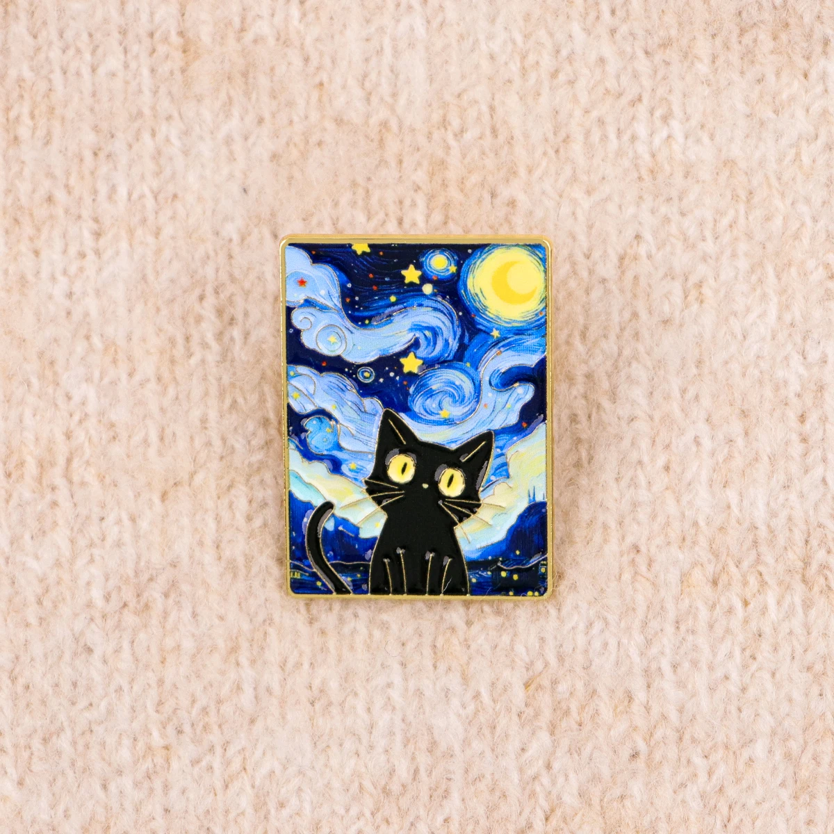 Van Gogh Art Enamel Pin Oil Painting Starry Night Brooches on Clothes Badge Bag Clothes Lapel Woman Men Jewelry Gift for Friends - view 4