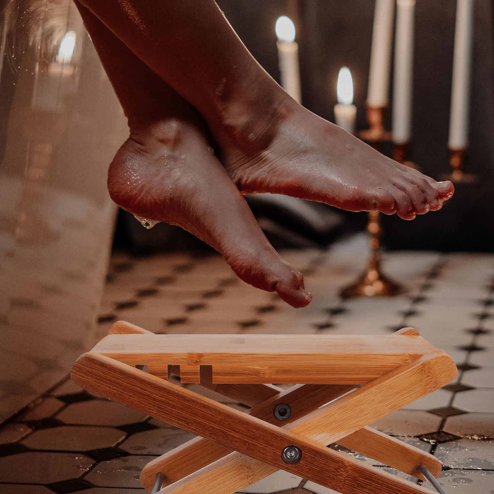 

Pedicure Foot Stool Foldable Guitar Pedal Nail Art Salon Home Comfortable Footrest Adjustable Height Adult Use Premium Material