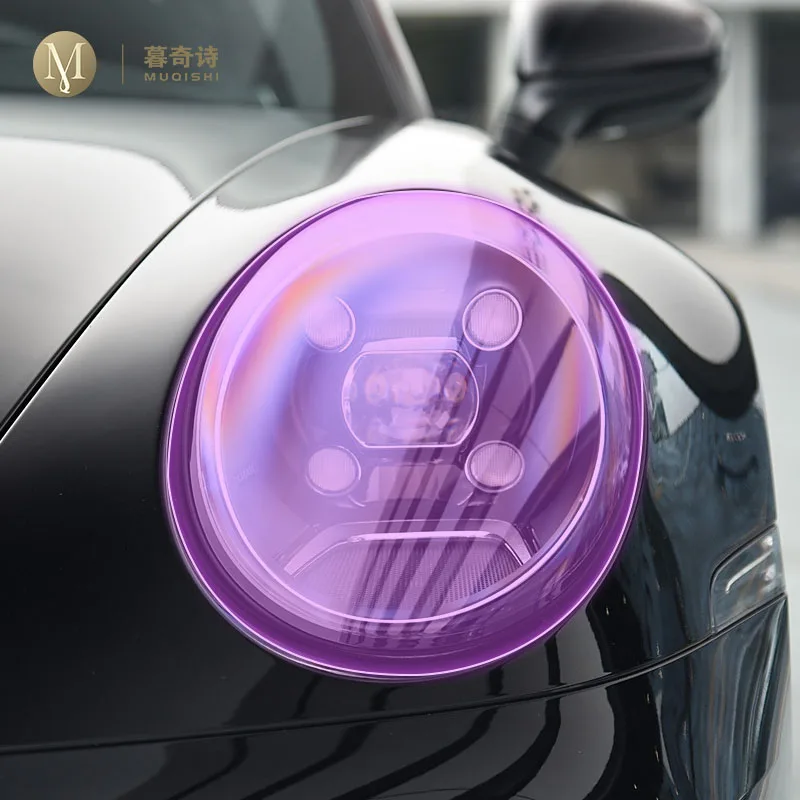 

MUQSHI pre cut car headlight scratch resistant PPF/TPU protective film transparent/smoked black film For Porsche 911 2019-2025