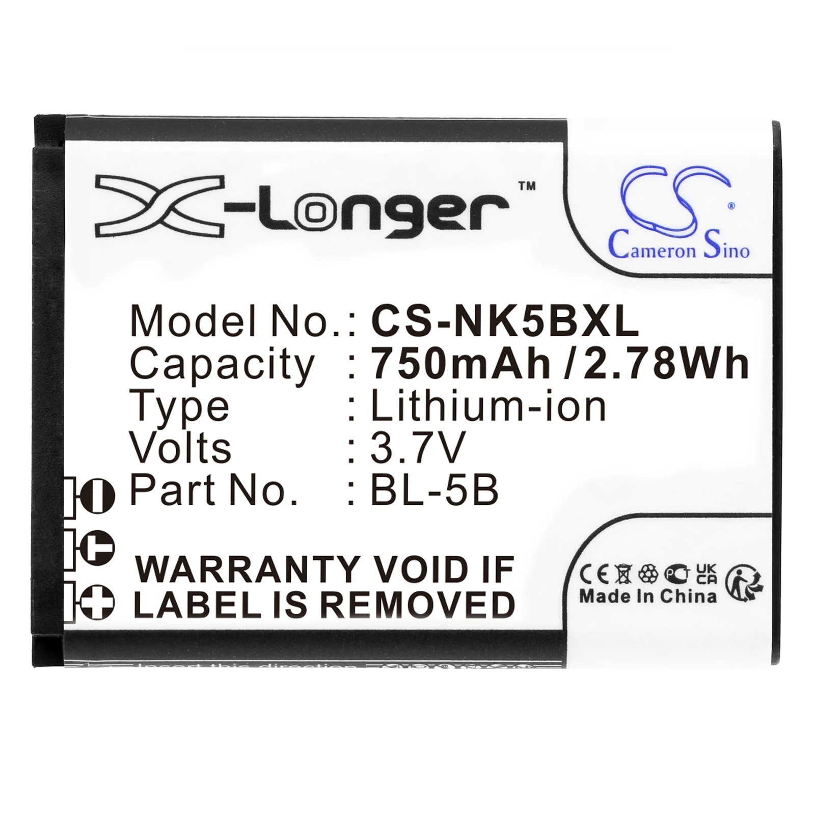

Li-ion Camera Battery for iBaby, 3.7V, 750mAh, Compatible Models: Q9, Q9Ⅱ, Q9M