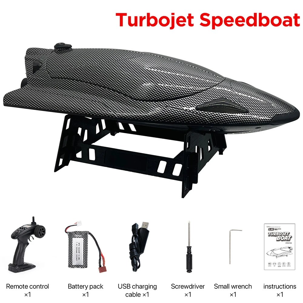 FAYEE FY011 2.4G High Speed Turbojet Speedboat 40KM/h 120-150M RC Distance 7.4V 2000mAh 390 Brushed RC Boat For Kids Adult Gifts