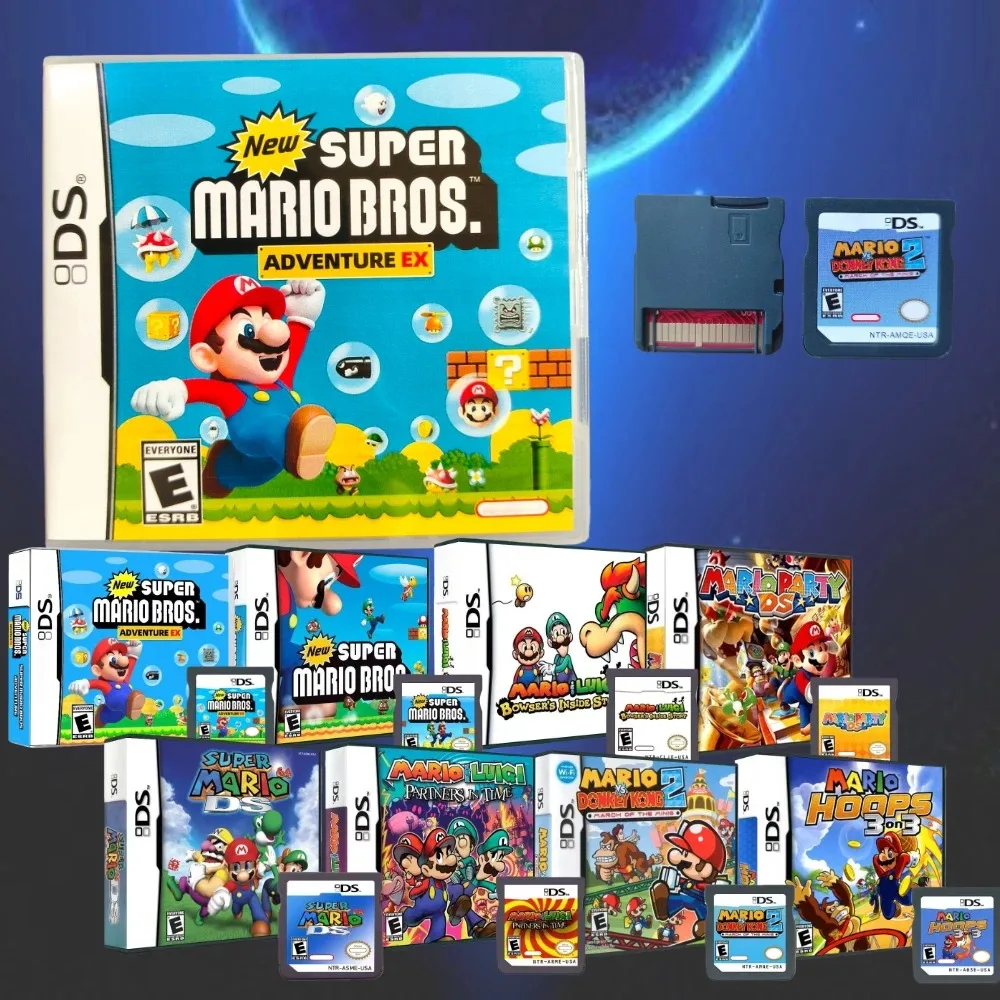 حار بطاقة الألعاب ماريو حفلة لويجي مغامرة EX ماريو VS دونكي كونغ 2 USA نسخة لعبة فيديو بطاقة وحدة التحكم لهدايا NDS 3DS الصبي