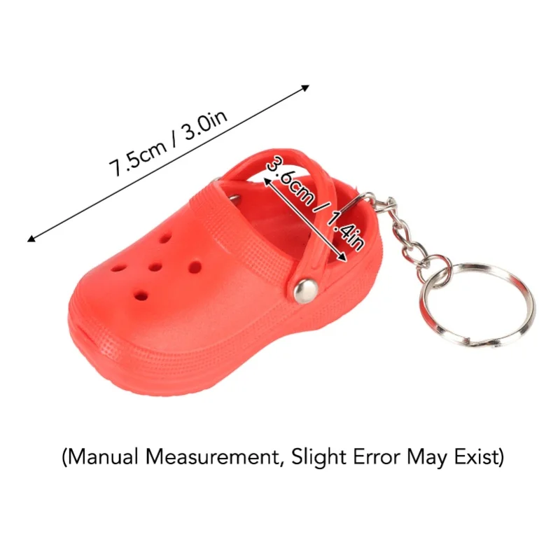 20Pcs Slipper Keychain Assorted Colors Soft Flexible Silicone Sturdy Hole Shoes Keychain For Bag Backpack Clothes