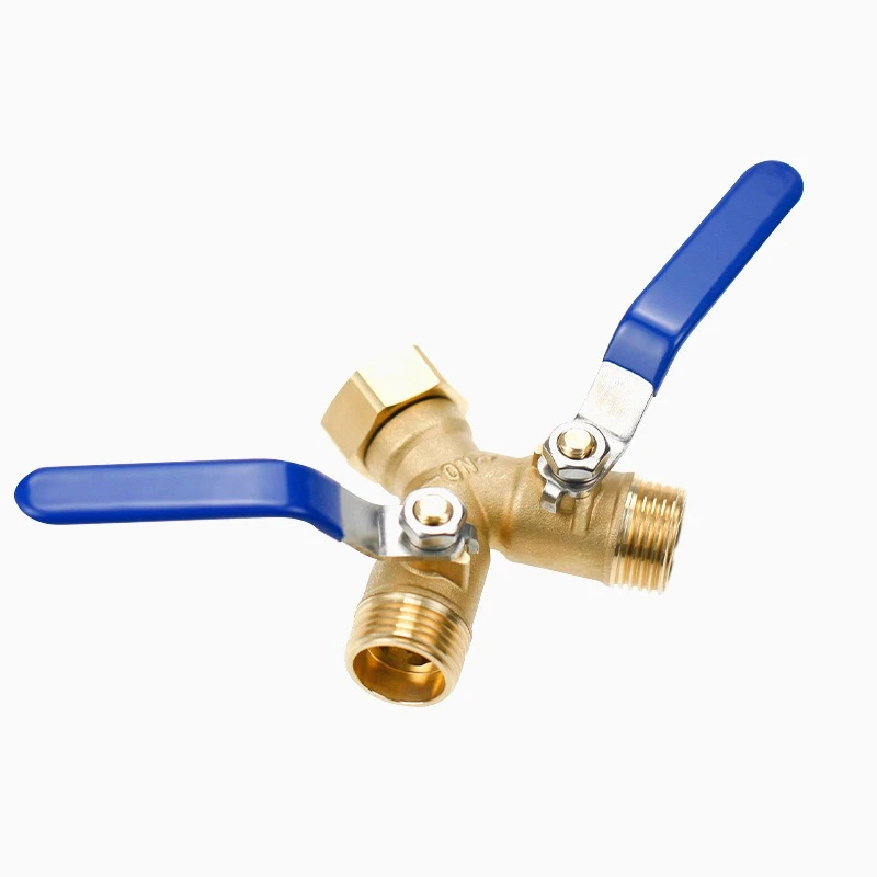 Brass Long Handle Bidirectional Valve Garden Irrigation 3/4 American Anti-corrosion and Anti Rust Interface Hose Splitter