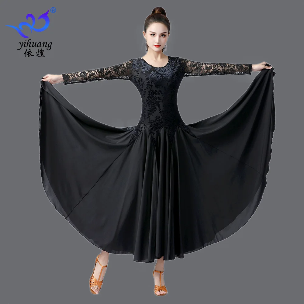 1pcs/lot Ballroom Dance Dress Women Performance Costumes Modern Standard Tango Waltz lace dress