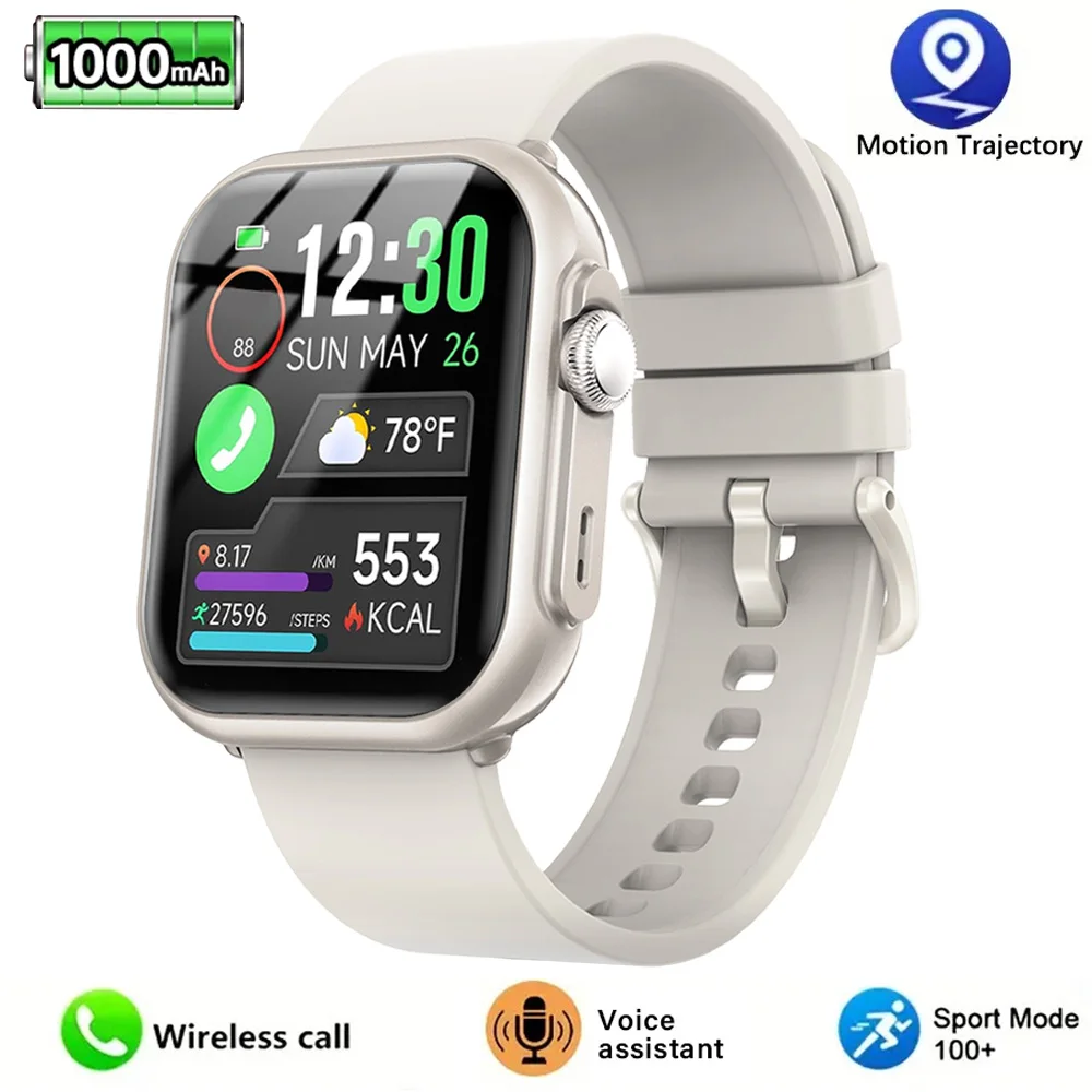 

Smart Watch for Men and Women with 1000mAh,100-Day Battery Life, Bluetooth Call,110+ Sports Modes, Heart Rate and Sleep Monitor