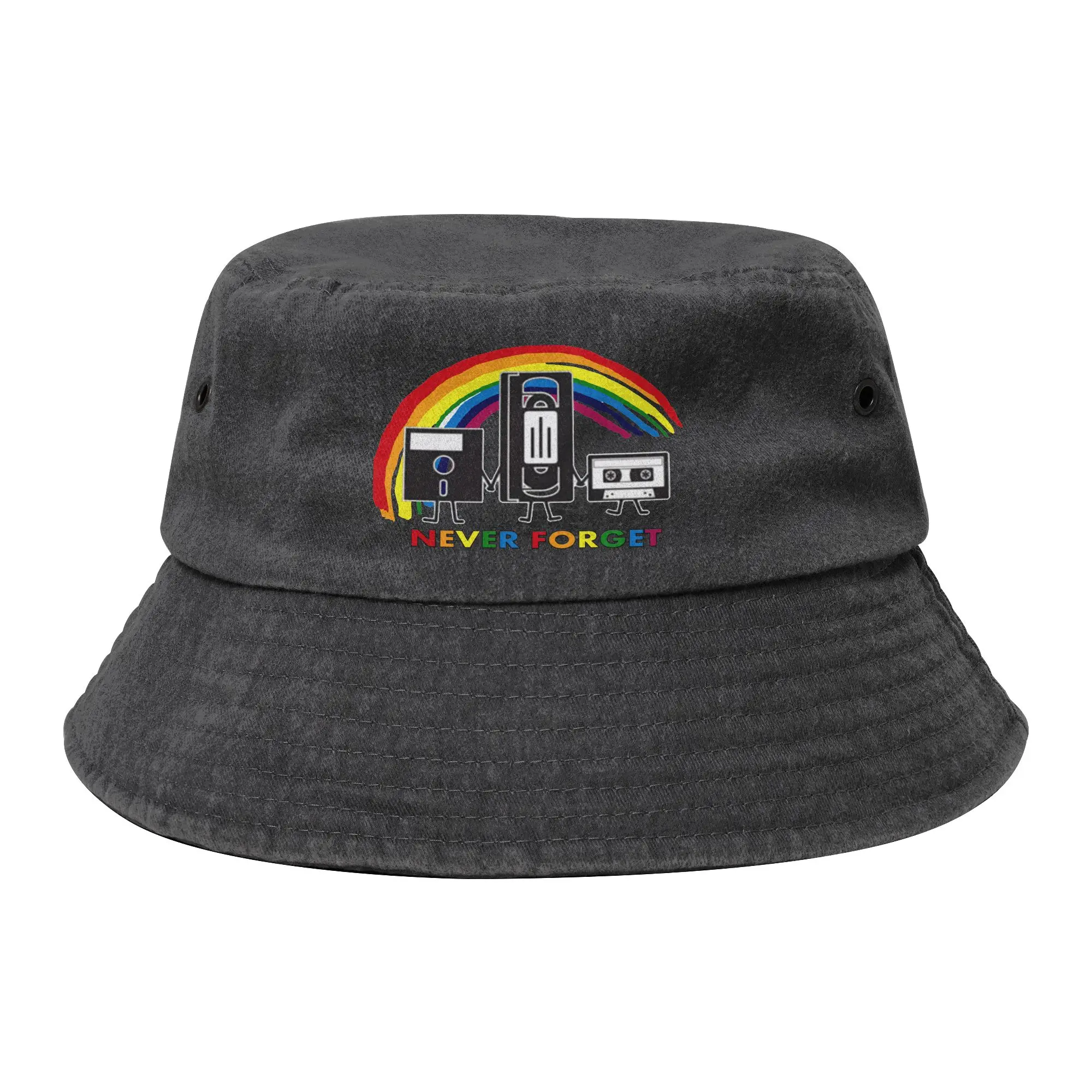 Vocation Never Forget Music Merchandise Bucket Hat Women Men Distressed Denim Sun Hat Sarcastic Ispoti Cap Fisherman Hat Outdoor