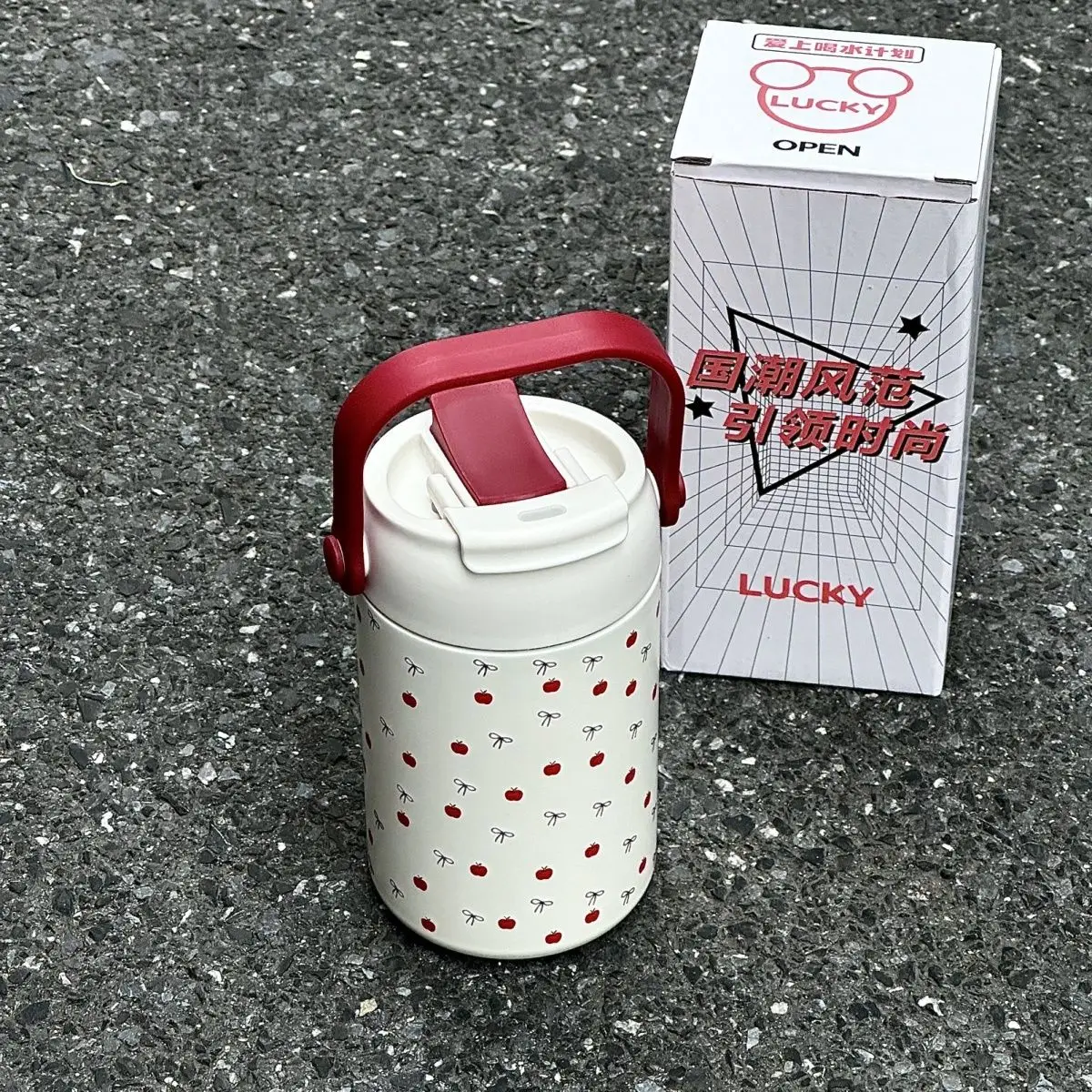 

Cute Large Capaci Stainl Steel Double St Water Bottle Portable Insulated Cup for Women Simple Design High Aesthetic V...