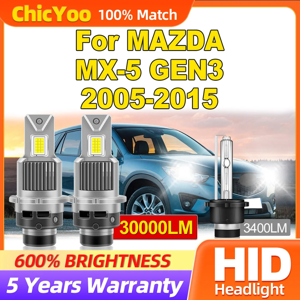 

300W HID Xenon Headlight Bulbs 30000LM Turbo Auto Headlamps 12V Front Lights For MAZDA MX-5 GEN3 2005-2011 2012 2013 2014 2015